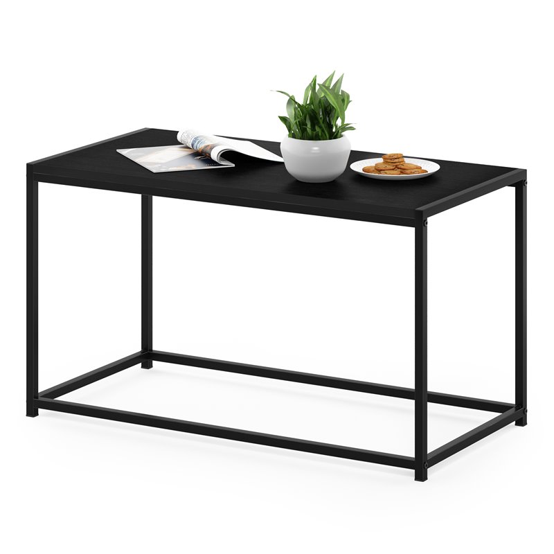 Pemberly Row Engineered Wood Living Coffee Table in Americano Black