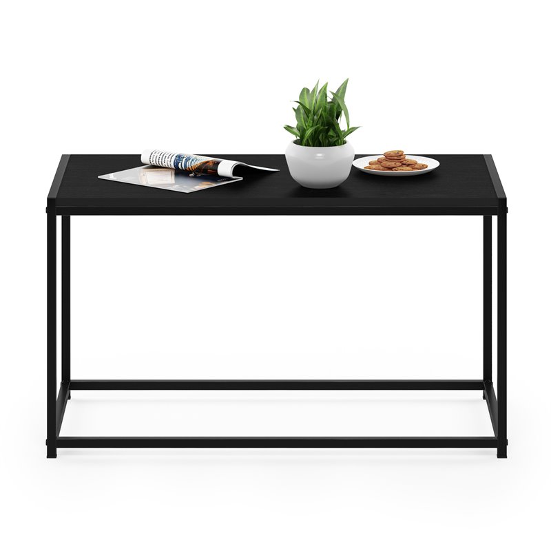 Pemberly Row Engineered Wood Living Coffee Table in Americano Black