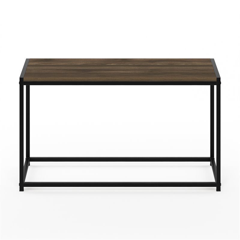 Pemberly Row Engineered Wood Living Coffee Table in Columbia Walnut