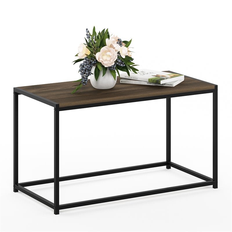 Pemberly Row Engineered Wood Living Coffee Table in Columbia Walnut
