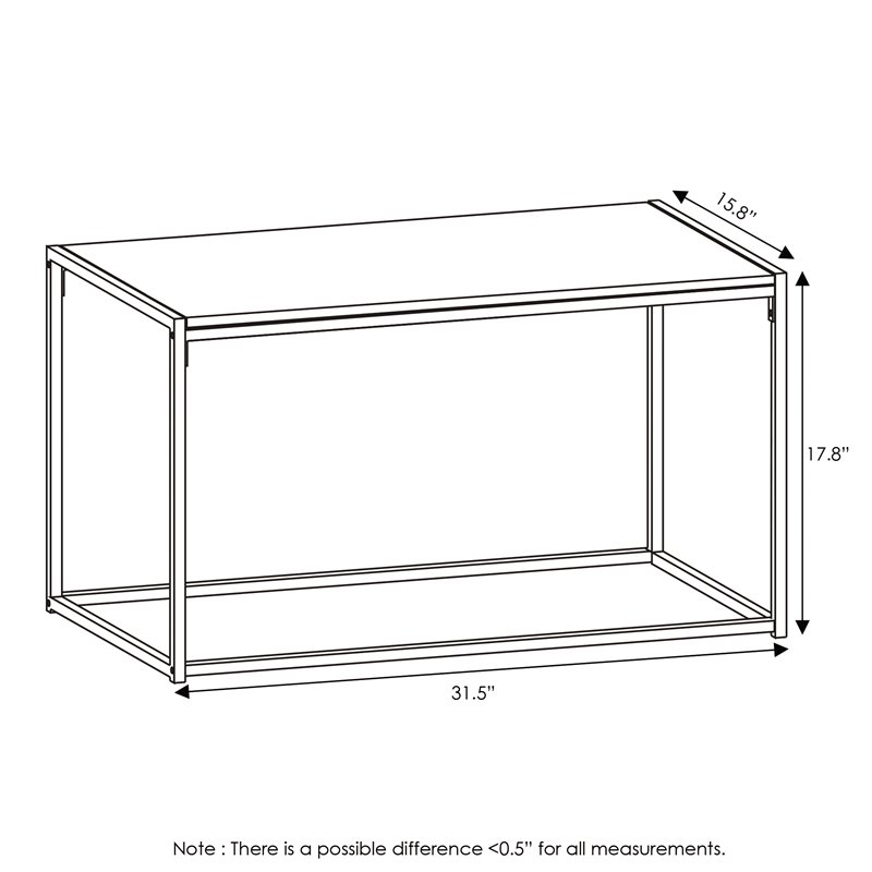 Pemberly Row Engineered Wood Living Coffee Table in Columbia Walnut