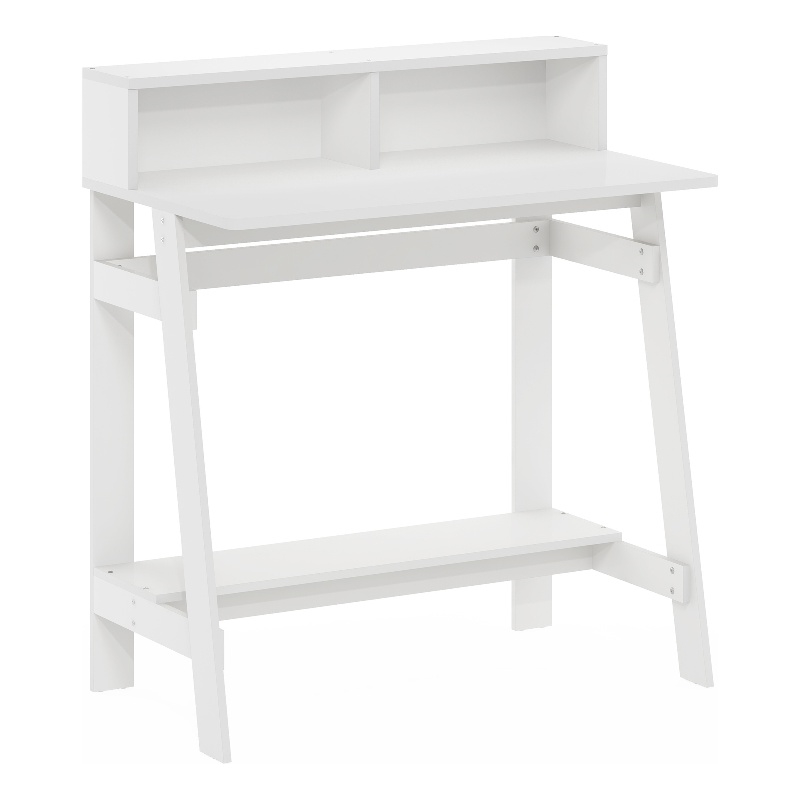 Pemberly Row Contemporary A-frame Computer Desk in White Finish