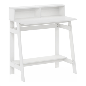 Pemberly Row Contemporary A-frame Computer Desk in White Finish