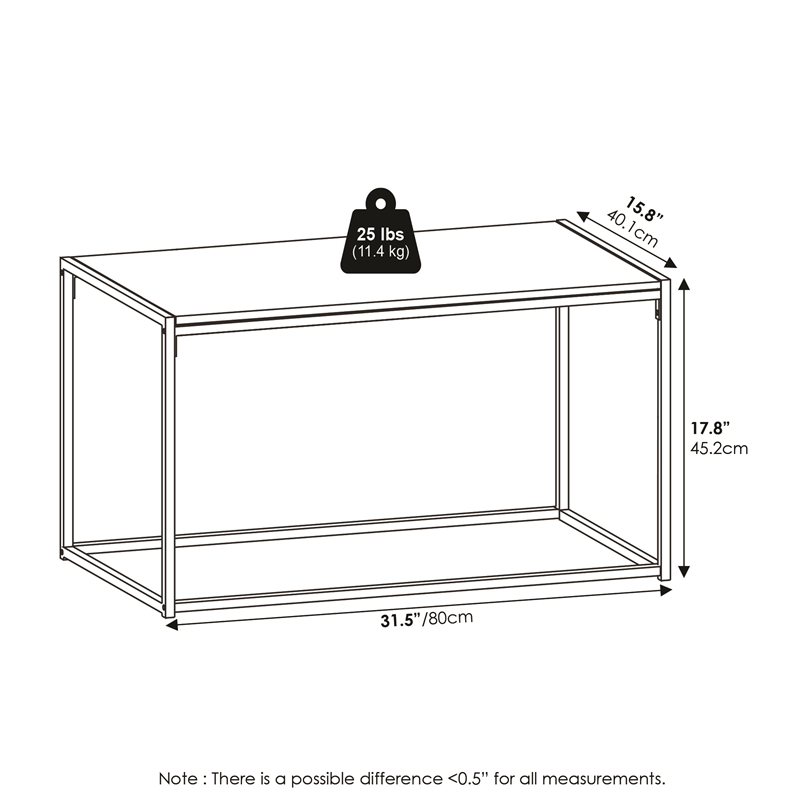 Pemberly Row Contemporary Living Coffee Table in Solid White