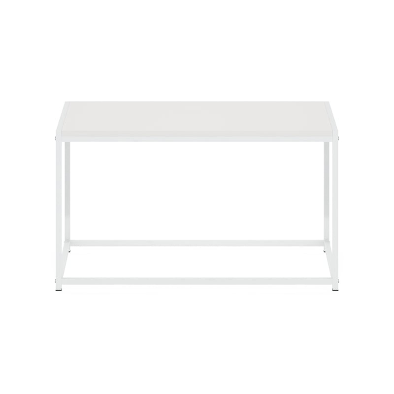 Pemberly Row Contemporary Living Coffee Table in Solid White