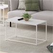 Pemberly Row Contemporary Living Coffee Table in Solid White