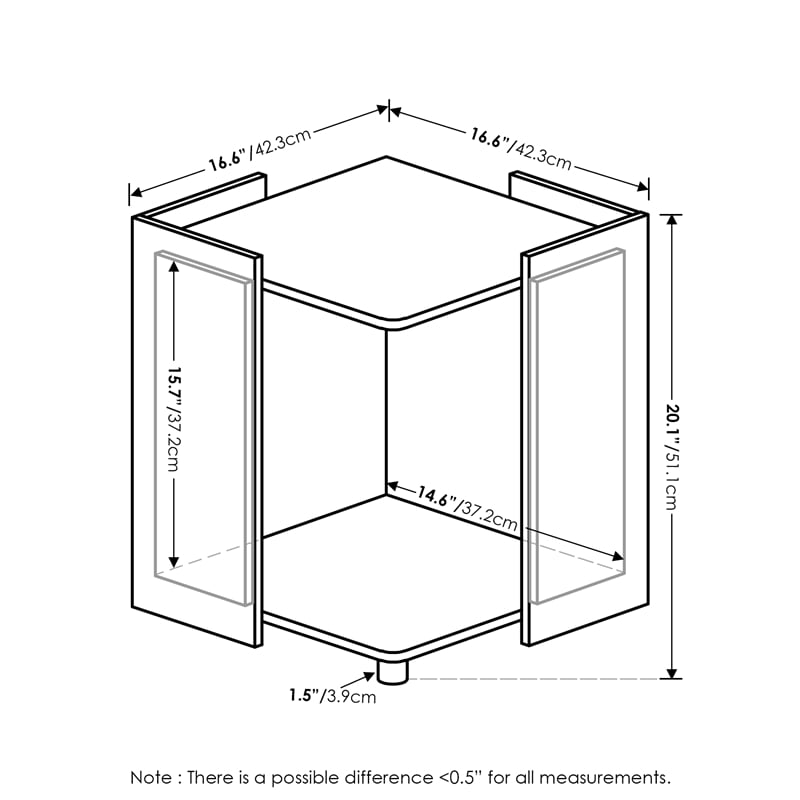 Pemberly Row Contemporary Litter Box Enclosure in Solid White