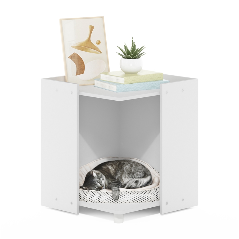 Pemberly Row Contemporary Litter Box Enclosure in Solid White