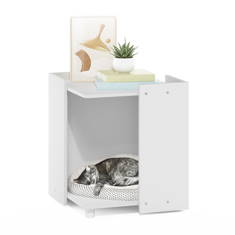 Pemberly Row Contemporary Litter Box Enclosure in Solid White