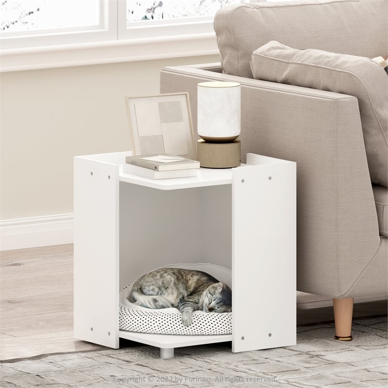 Pemberly Row Contemporary Litter Box Enclosure in Solid White