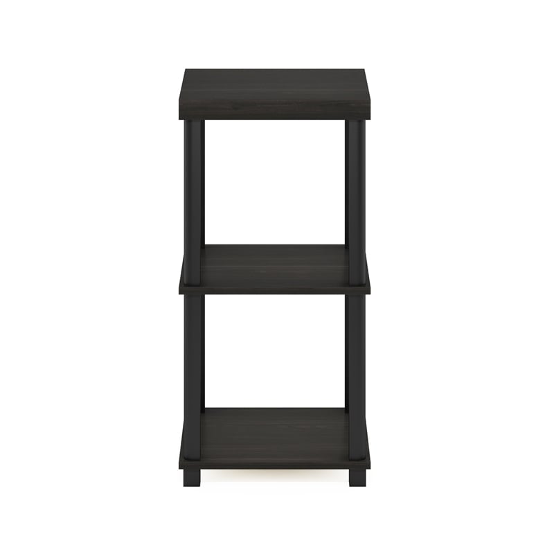 Pemberly Row Turn-N-Tube 3-Tier End Table in Side Table in Espresso/Black