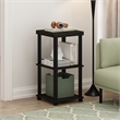 Pemberly Row Turn-N-Tube 3-Tier End Table in Side Table in Espresso/Black