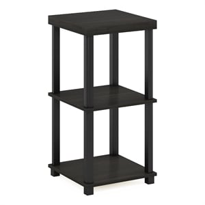 Pemberly Row Turn-N-Tube 3-Tier End Table in Side Table in Espresso/Black