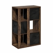 Pemberly Row 3-Tier Bookshelf Organizer with Bins in Amber Pine