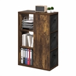 Pemberly Row 3-Tier Bookshelf Organizer with Bins in Amber Pine