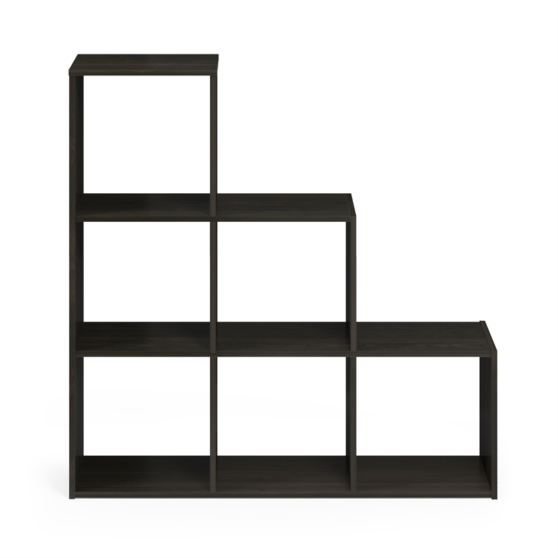 Pemberly Row Contemporary Cubic Storage Cabinet in 3-2-1 in Espresso