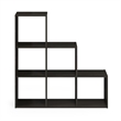 Pemberly Row Contemporary Cubic Storage Cabinet in 3-2-1 in Espresso