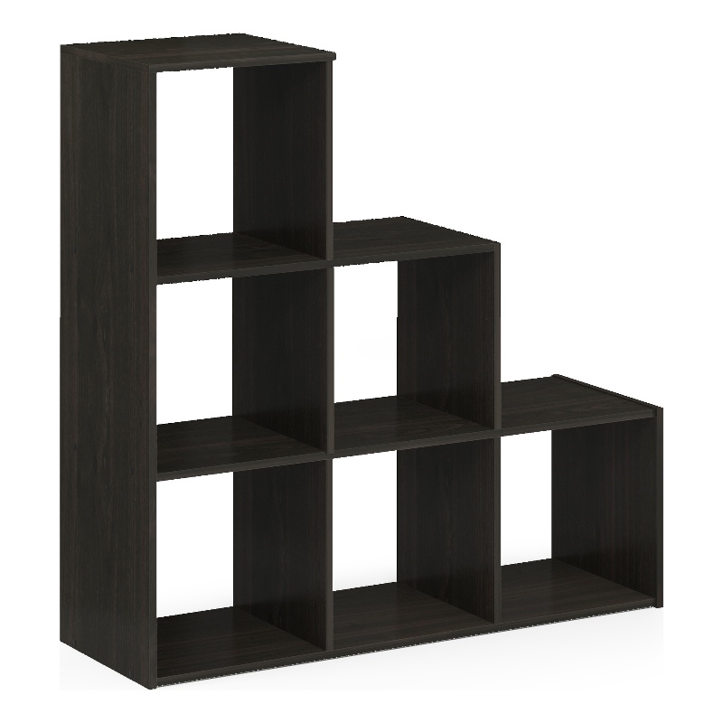 Pemberly Row Contemporary Cubic Storage Cabinet in 3-2-1 in Espresso
