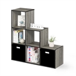 Pemberly Row Cubic Storage Cabinet in 3-2-1 in French Oak/Black
