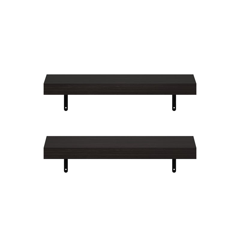 Pemberly Row 22-Inch Wall Mounted Floating Display Shelves in Tobacco Set of 2