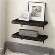 Pemberly Row 22-Inch Wall Mounted Floating Display Shelves in Tobacco Set of 2