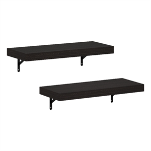Pemberly Row 22-Inch Wall Mounted Floating Display Shelves in Tobacco Set of 2