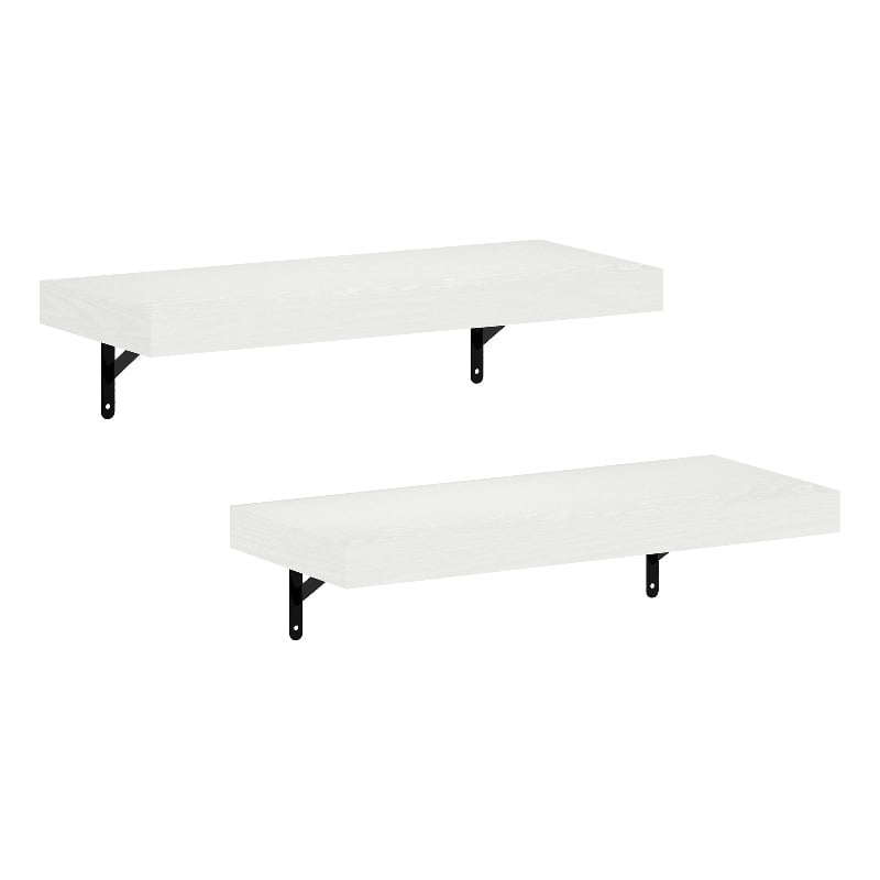 Pemberly Row 22-Inch Wall Mounted Floating Display Shelves in White Set of 2