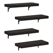 Pemberly Row 22-Inch Wall Mounted Floating Display Shelves in Tobacco Set of 4