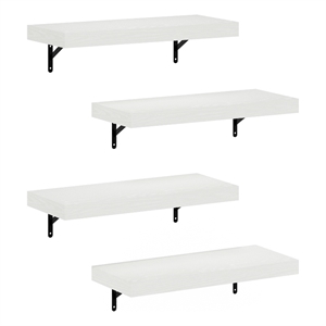 Pemberly Row 22-Inch Wall Mounted Floating Display Shelves in White Set of 4