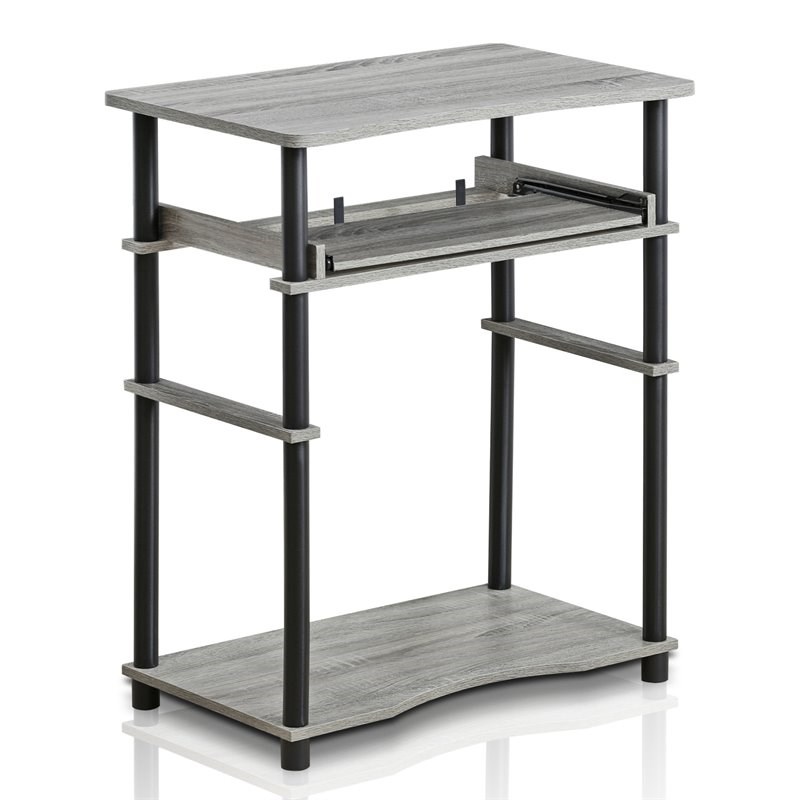 Pemberly Row Wood Laptop/Notebook/Computer Desk in French Oak Gray/Black