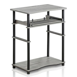 Pemberly Row Wood Laptop/Notebook/Computer Desk in French Oak Gray/Black