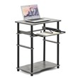 Pemberly Row Wood Laptop/Notebook/Computer Desk in French Oak Gray/Black