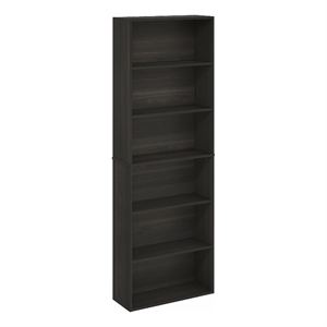 Pemberly Row Free Standing 6-Tier Open Storage Bookcase in Espresso