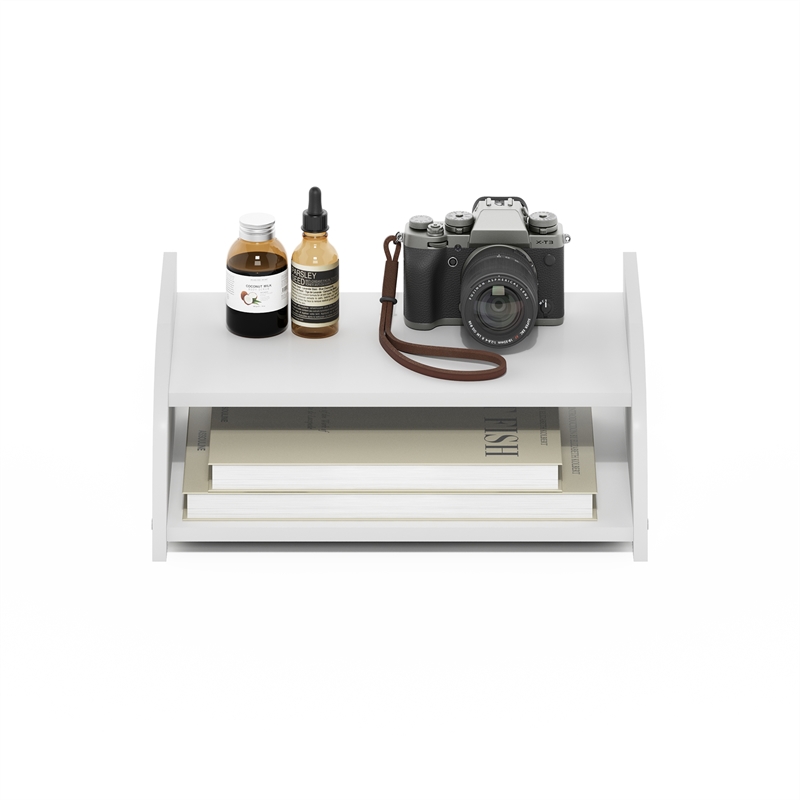 Pemberly Row Contemporary 2-Tier Desk Top Organizer in White
