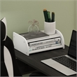 Pemberly Row Contemporary 2-Tier Desk Top Organizer in White