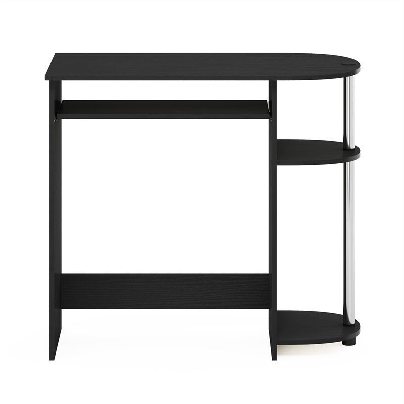 Pemberly Row Easy Assembly Computer Desk in Stainless Steel Tubes