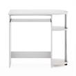 Pemberly Row Easy Assembly Computer Desk in White Stainless Steel Tubes