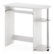 Pemberly Row Easy Assembly Computer Desk in White Stainless Steel Tubes