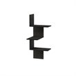 Pemberly Row Engineered Wood 3-Tier Wall Floating Corner Shelf in Espresso