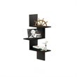 Pemberly Row Engineered Wood 3-Tier Wall Floating Corner Shelf in Espresso