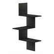Pemberly Row Engineered Wood 3-Tier Wall Floating Corner Shelf in Espresso