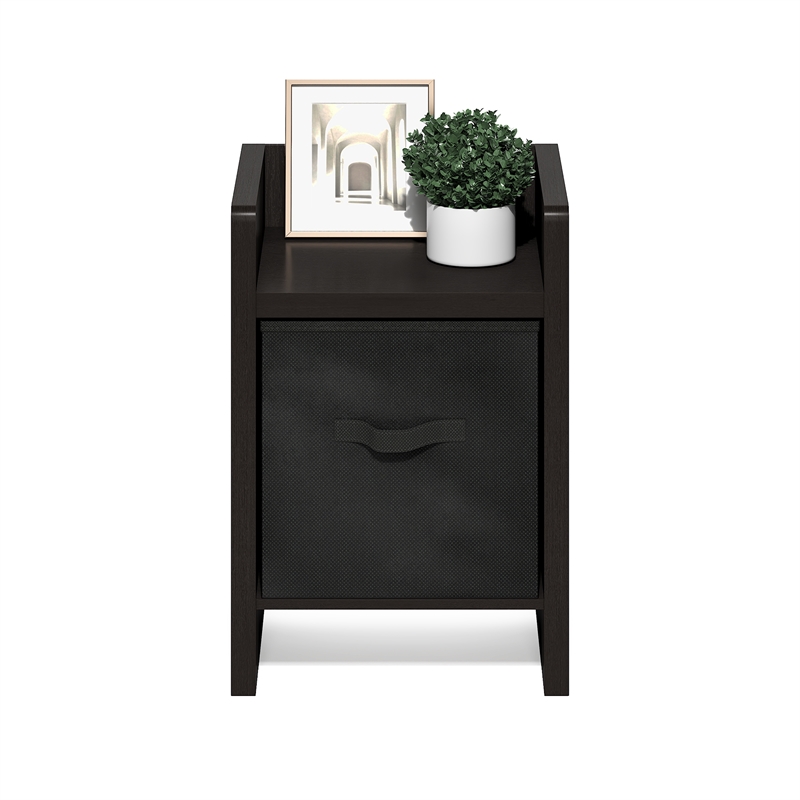 Pemberly Row End Table in Side Table with Storage Bins in Dark Oak