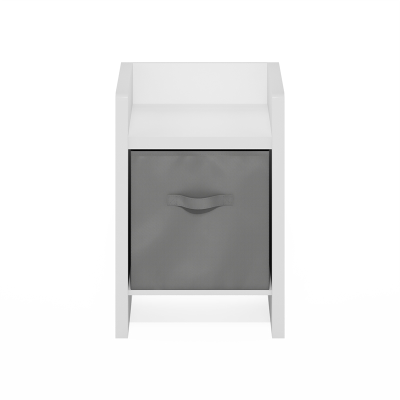 Pemberly Row End Table in Side Table with Storage Bins in White