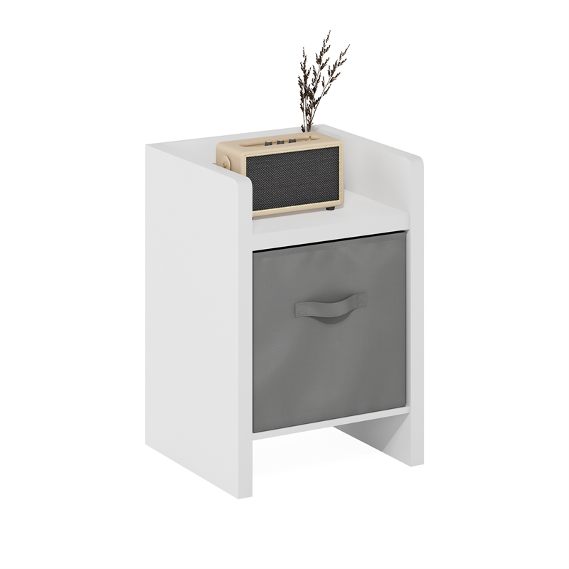 Pemberly Row End Table in Side Table with Storage Bins in White