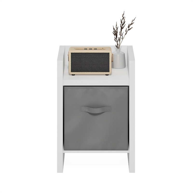 Pemberly Row End Table in Side Table with Storage Bins in White