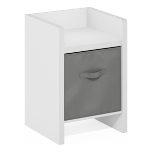 Pemberly Row End Table in Side Table with Storage Bins in White