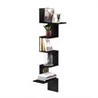 Pemberly Row Engineered Wood 5-Tier Wall Floating Corner Shelf in Espresso