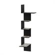 Pemberly Row Engineered Wood 5-Tier Wall Floating Corner Shelf in Oak Gray