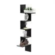 Pemberly Row Engineered Wood 5-Tier Wall Floating Corner Shelf in Oak Gray