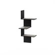 Pemberly Row Engineered Wood 3-Tier Wall Floating Corner Shelf in Oak Gray